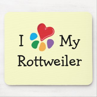 Animal Lover_I Heart My Rottweiler mousepad