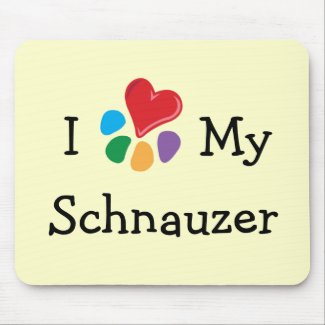 Animal Lover_I Heart My Schnauzer mousepad