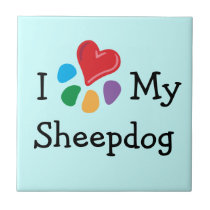 Animal Lover_I Heart My Sheepdog tiles