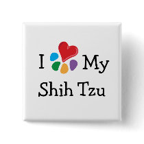 Animal Lover_I Heart My Shih Tzu buttons