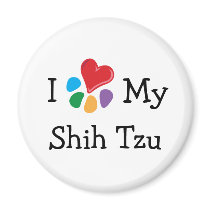 Animal Lover_I Heart My Shih Tzu magnets by Artful_Animalz Animal Lover_I Heart My Shih Tzu magnets