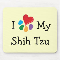 Animal Lover_I Heart My Shih Tzu mousepads