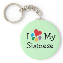 Animal Lover_I Heart My Siamese keychains