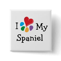 Animal Lover_I Heart My Spaniel buttons