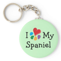 Animal Lover_I Heart My Spaniel keychains