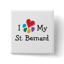 Animal Lover_I Heart My St. Bernard buttons
