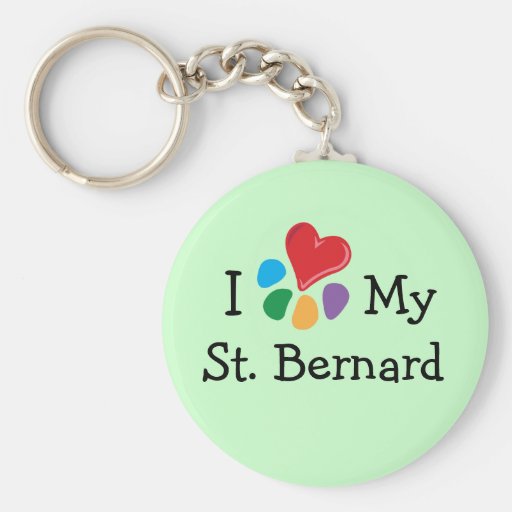 Animal Lover_I Heart My St. Bernard Key Chains