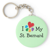 Animal Lover_I Heart My St. Bernard keychains