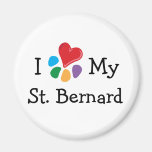 Animal Lover_I Heart My St. Bernard Refrigerator Magnets