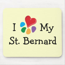 Animal Lover_I Heart My St. Bernard mousepads