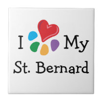 Animal Lover_I Heart My St. Bernard tiles