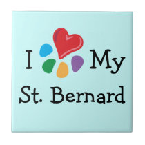 Animal Lover_I Heart My St. Bernard tiles