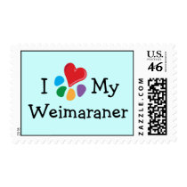 Animal Lover_I Heart My Weimaraner postage stamps
