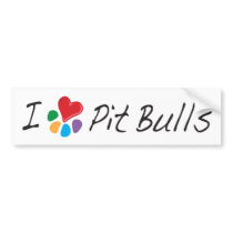 Animal Lover_I Heart Pit Bulls bumper stickers