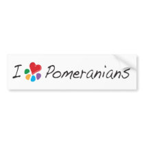 Animal Lover_I Heart Pomeranians bumper stickers