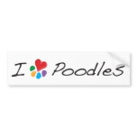 Animal Lover_I Heart Poodles Bumper Stickers