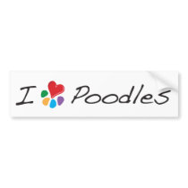 Animal Lover_I Heart Poodles bumper stickers