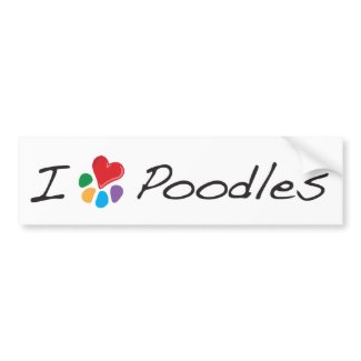 Animal Lover_I Heart Poodles bumpersticker