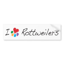 Animal Lover_I Heart Rottweilers bumper stickers