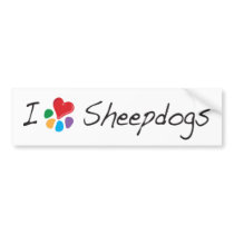 Animal Lover_I Heart Sheepdogs bumper stickers