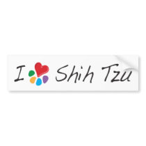 Animal Lover_I Heart Shih Tzu bumper stickers