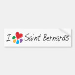 Animal Lover_I Heart St. Bernards Bumper Stickers