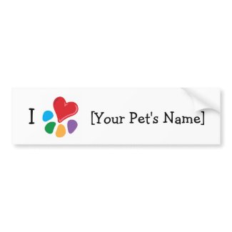Animal Lover_I Heart template bumpersticker