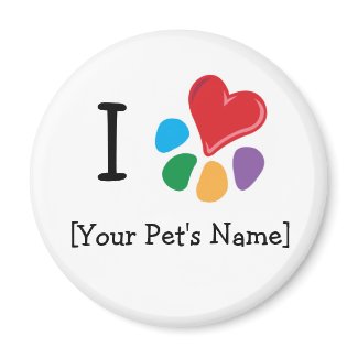 Animal Lover_I Heart template magnet