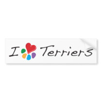 Animal Lover_I Heart Terriers bumper stickers