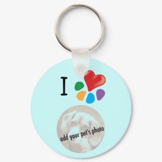 Animal Lover_I Heart your pet's photo template keychain