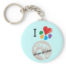 Animal Lover_I Heart your pet's photo template keychains