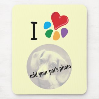 Animal Lover_I Heart your pet's photo template mousepad