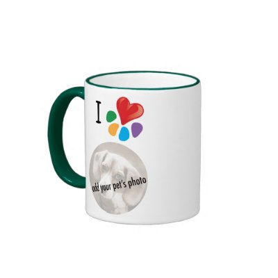 Animal Lover_I Heart your pet's photo template Mug by Artful_Animalz