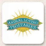 Animal Loving Vegetarian Drink Coasters