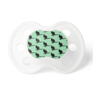 Animal Pattern. Wallaby Design in Green and Black. Pacifiers
