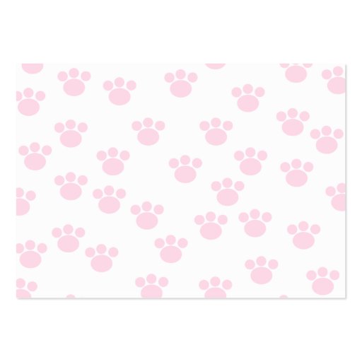 Animal Paw Print. Light Pink and White Pattern. Business Card (back side)