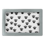 Animal Paw Print Pattern. Black and White. Belt Buckles