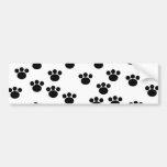 Animal Paw Print Pattern. Black and White. Bumper Stickers