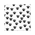 Animal Paw Print Pattern. Black and White. Stretched Canvas Print