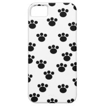 Animal Paw Print Pattern. Black and White. iPhone 5 Case