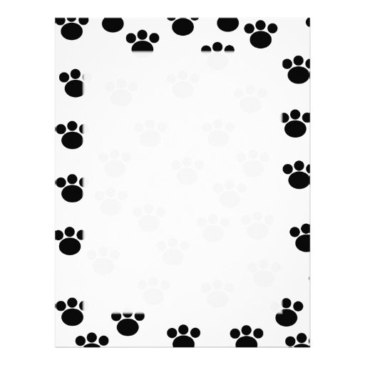 Animal Paw Print Pattern. Black and White. Letterhead Zazzle