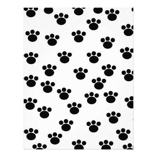 Animal Paw Print Pattern. Black and White. Letterhead Zazzle