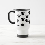 Animal Paw Print Pattern. Black and White. Mugs