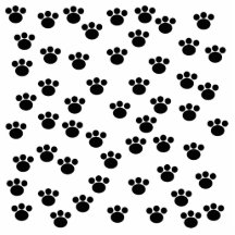 Animal Paw Print Pattern. Black and White. Photo Cutout
