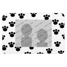 Animal Paw Print Pattern. Black and White. Vinyl Magnet