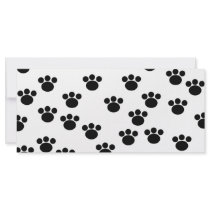 Animal Paw Print Pattern. Black and White. Rack Card Template