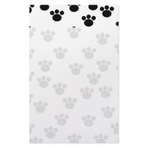 Animal Paw Print Pattern. Black and White. Custom Stationery