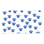 Animal Paw Print Pattern. Blue and White. Business Cards