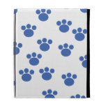 Animal Paw Print Pattern. Blue and White. iPad Folio Covers