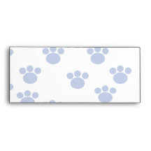 Animal Paw Print Pattern. Blue and White. Envelope